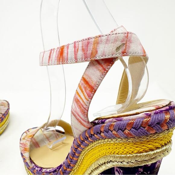 Christian Louboutin Cataclou Duplice Tie Dye Ankle Strap Wedge Sandals - Picture 5 of 13